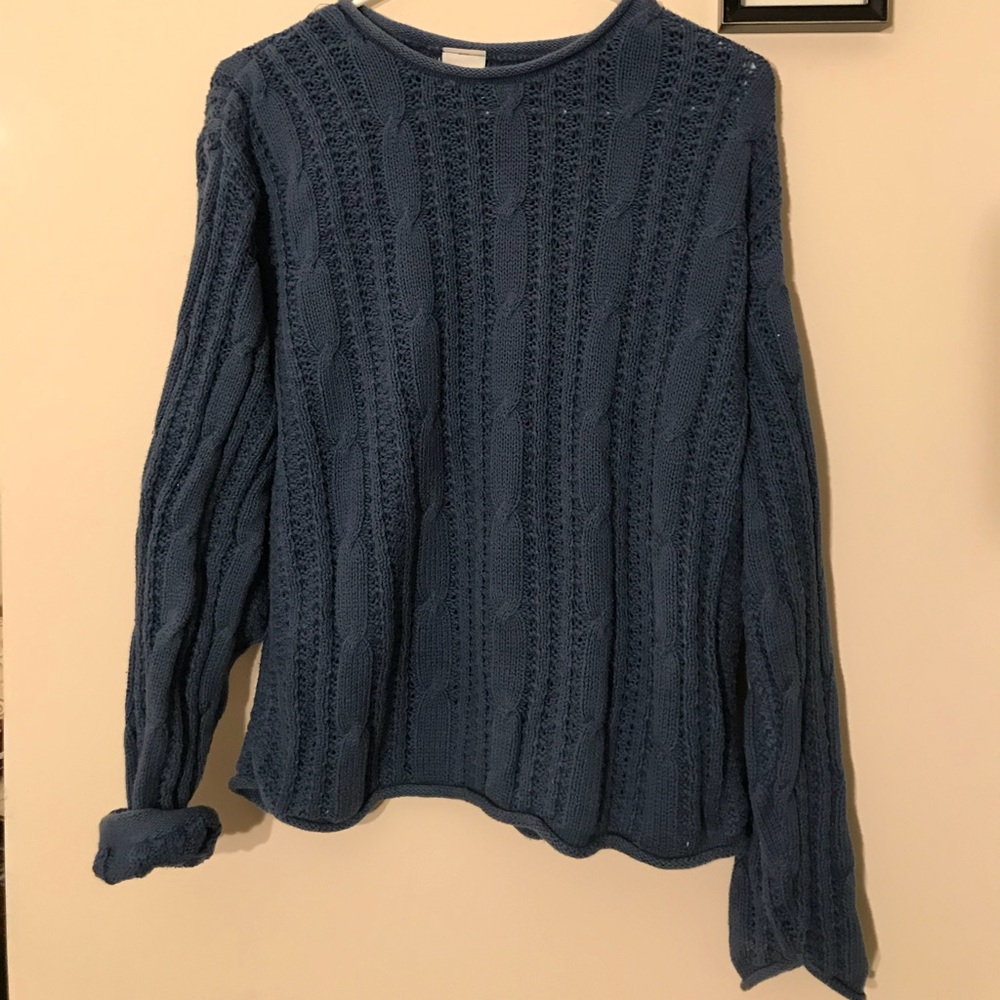 Blue knitted sweater